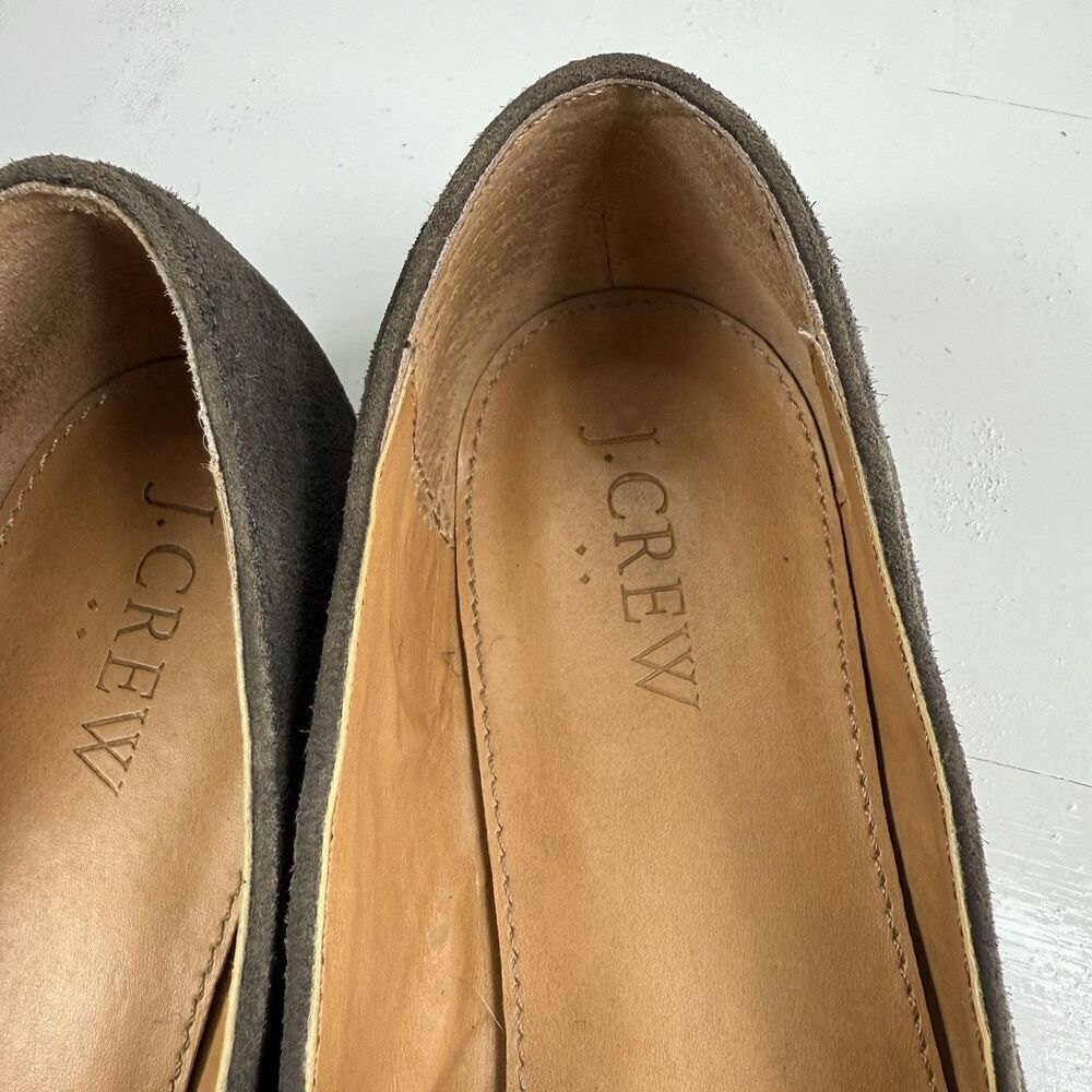 J.Crew Women's Size 7.5 Grey Suede Leather Comfort Penny Loafers - Picture 6 of 12